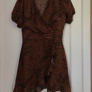 Cross cross cheetah dress
